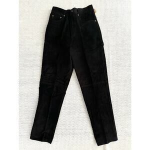 Contrasts Vintage Deadstock Black Leather High Rise Straight Leg Pants 11 Korea